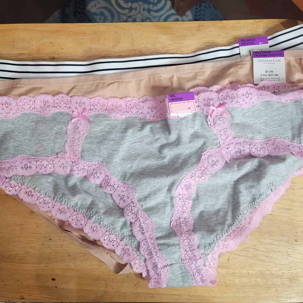 Charter Club Intimates Supima Cotton 3 Pk Sissy Hipster Panty Underwear XXL new